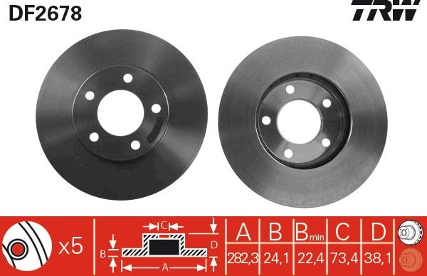 TRW DF2678 — Tarcza hamulcowa