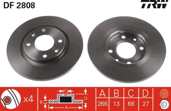 TRW DF2808 — Tarcza hamulcowa