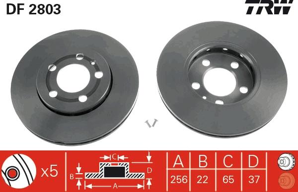 TRW DF2803 — Tarcza hamulcowa