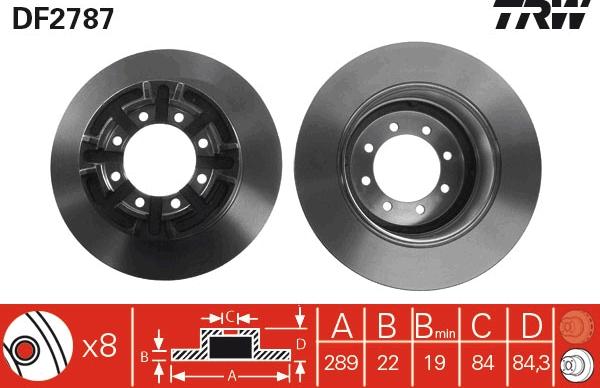 TRW DF2787 — Tarcza hamulcowa
