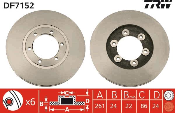 TRW DF7152 — Tarcza hamulcowa