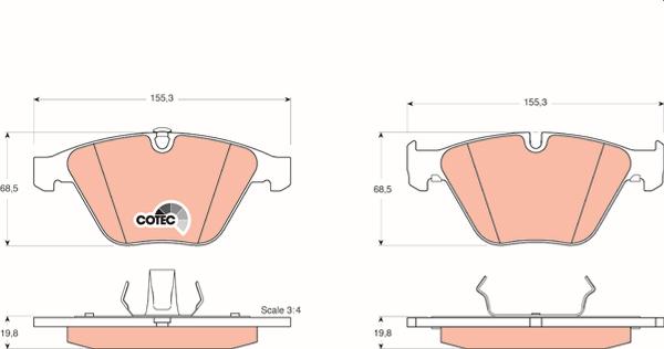 TRW GDB1498 — Zestaw klocków hamulcowych, hamulce tarczowe