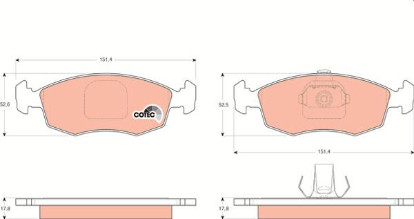 TRW GDB1443 — Zestaw klocków hamulcowych, hamulce tarczowe