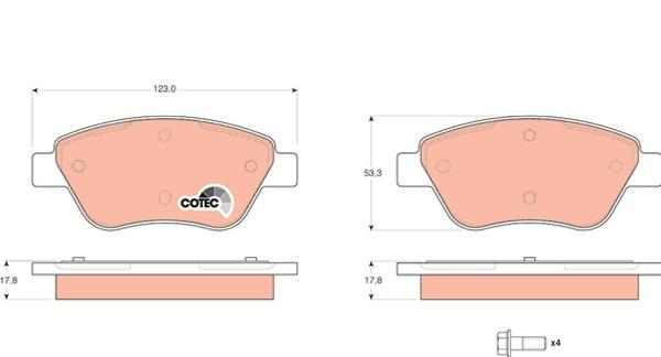TRW GDB1579 — Zestaw klocków hamulcowych, hamulce tarczowe