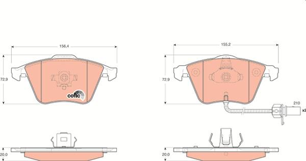 TRW GDB1659 — Zestaw klocków hamulcowych, hamulce tarczowe
