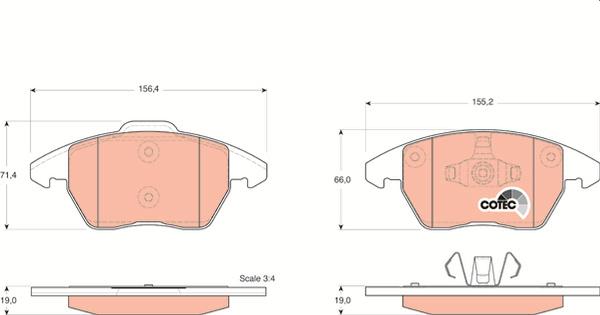 TRW GDB1605 — Zestaw klocków hamulcowych, hamulce tarczowe