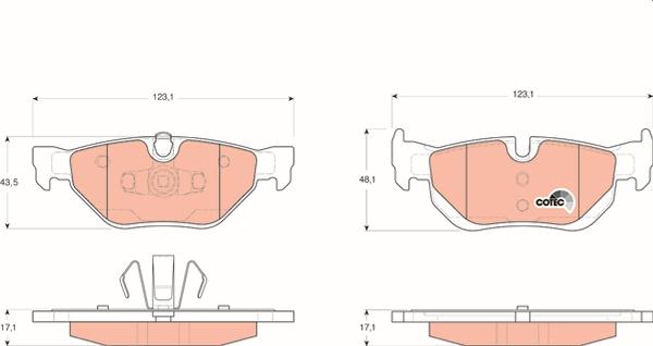TRW GDB1626 — Zestaw klocków hamulcowych, hamulce tarczowe