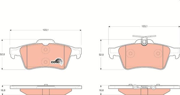 TRW GDB1621 — Zestaw klocków hamulcowych, hamulce tarczowe