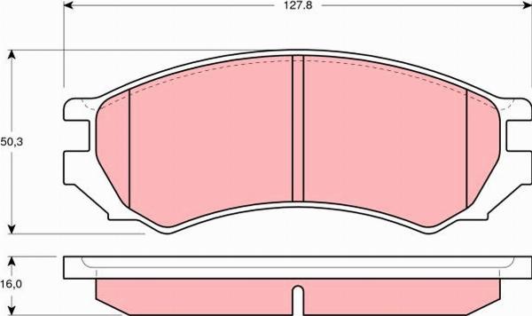 TRW GDB1005 — Zestaw klocków hamulcowych, hamulce tarczowe