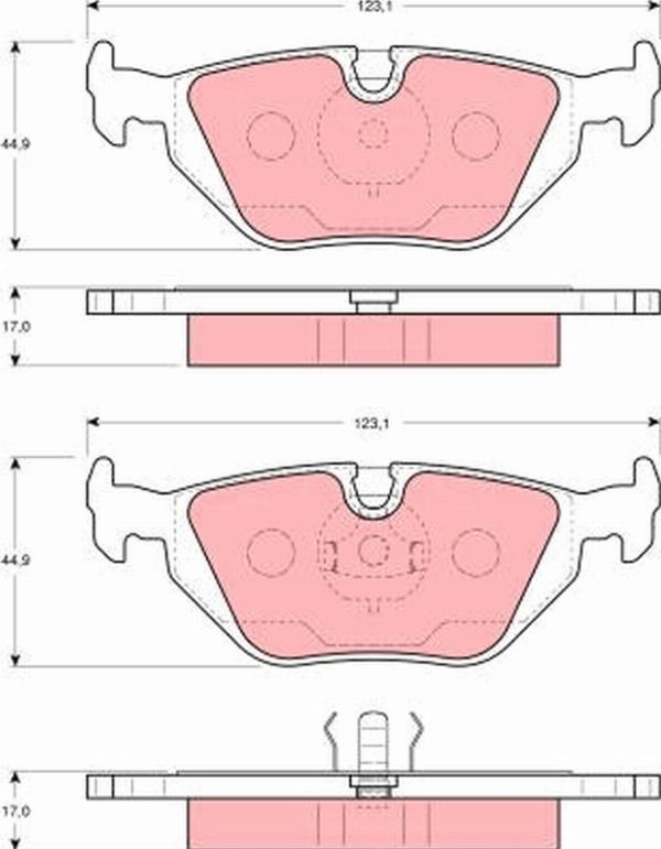 TRW GDB1343 — Zestaw klocków hamulcowych, hamulce tarczowe