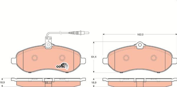 TRW GDB1719 — Zestaw klocków hamulcowych, hamulce tarczowe