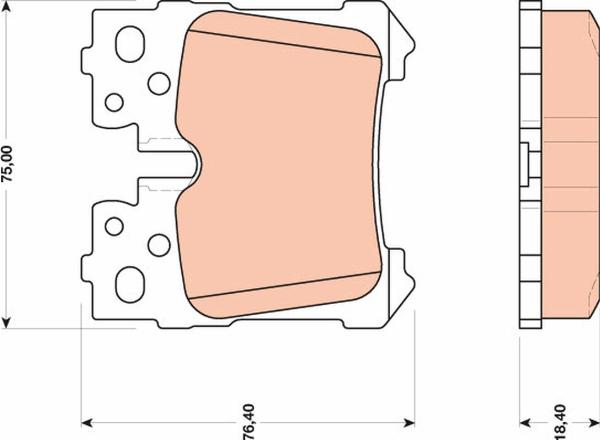 TRW GDB3475 — Zestaw klocków hamulcowych, hamulce tarczowe