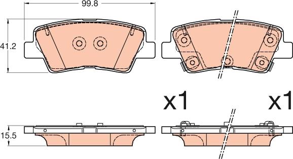 Blue Print ADG042138 - Klocek hamulcowy kpl.