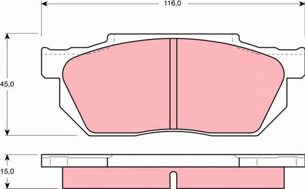 TRW GDB358 — Zestaw klocków hamulcowych, hamulce tarczowe