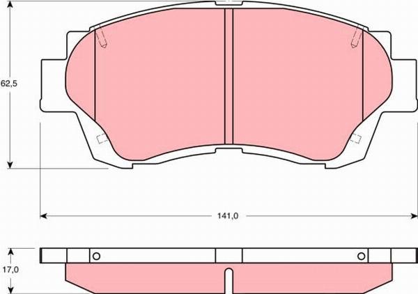 TRW GDB3155 — Zestaw klocków hamulcowych, hamulce tarczowe