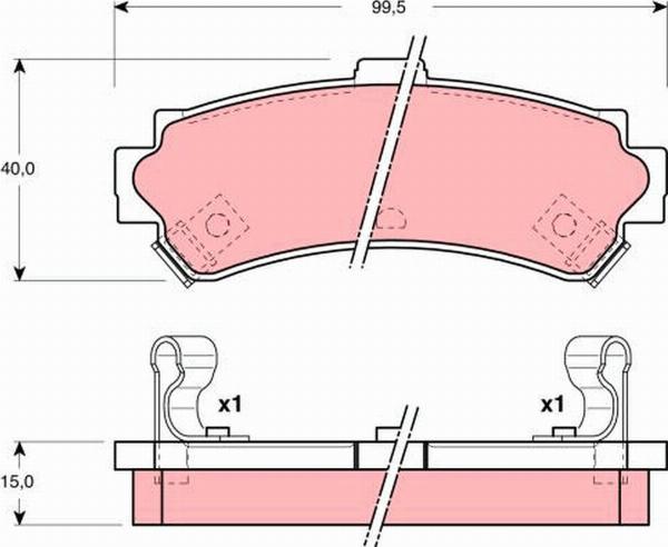 TRW GDB3115 — Zestaw klocków hamulcowych, hamulce tarczowe