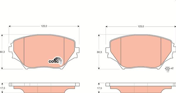 TRW GDB3251 — Zestaw klocków hamulcowych, hamulce tarczowe