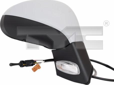 TYC 326-0085 - LUSTERKO ZEWN.PEUGEOT 207 06- -P-MAN-MAL