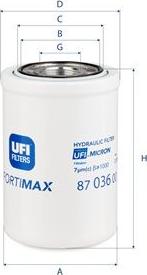 UFI 87.036.00 - Filtr hydrauliczny