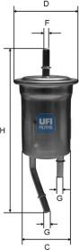 UFI 31.828.00 - FILTR PAL.KIA RIO 1.3-1.5 16V 00-05