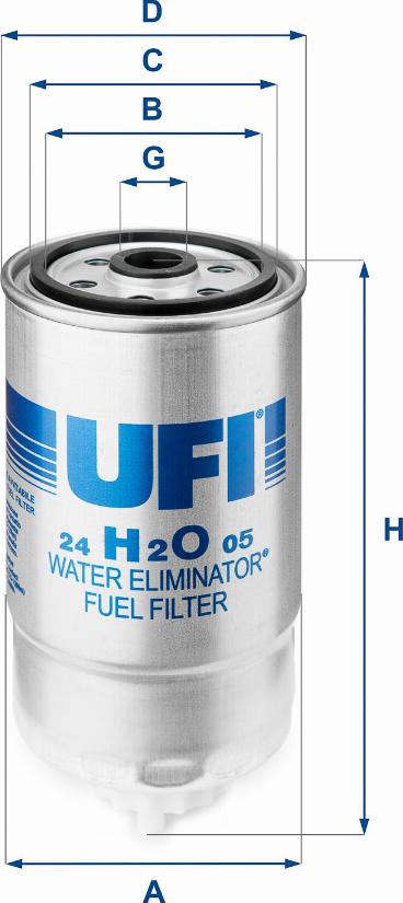 UFI 24.H2O.05 — Filtr paliwa