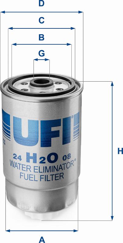 UFI 24.H2O.08 — Filtr paliwa