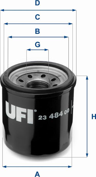 UFI 23.484.00 - Filtr oleju