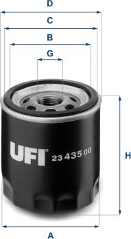 UFI 23.435.00 — Filtr oleju