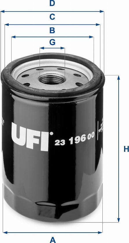 UFI 23.196.00 - Filtr oleju
