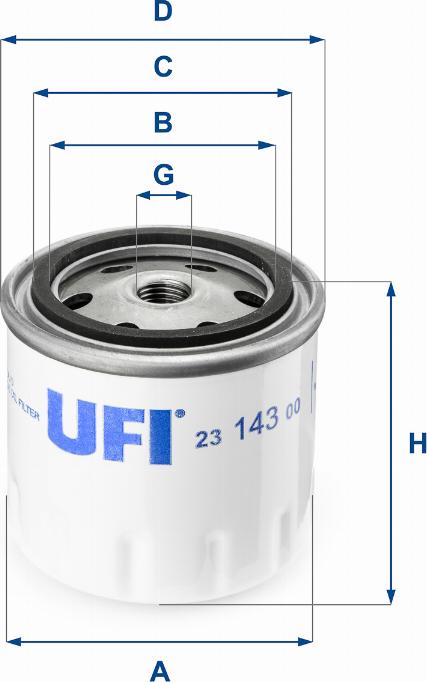 UFI 23.143.00 — Filtr oleju