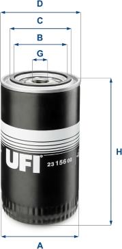 UFI 23.156.00 — Filtr oleju