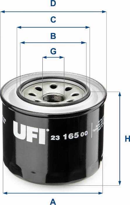 UFI 23.165.00 - FILTR OLEJU