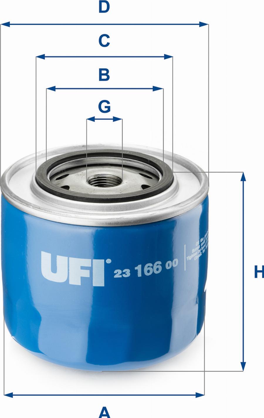 UFI 23.166.00 — Filtr oleju