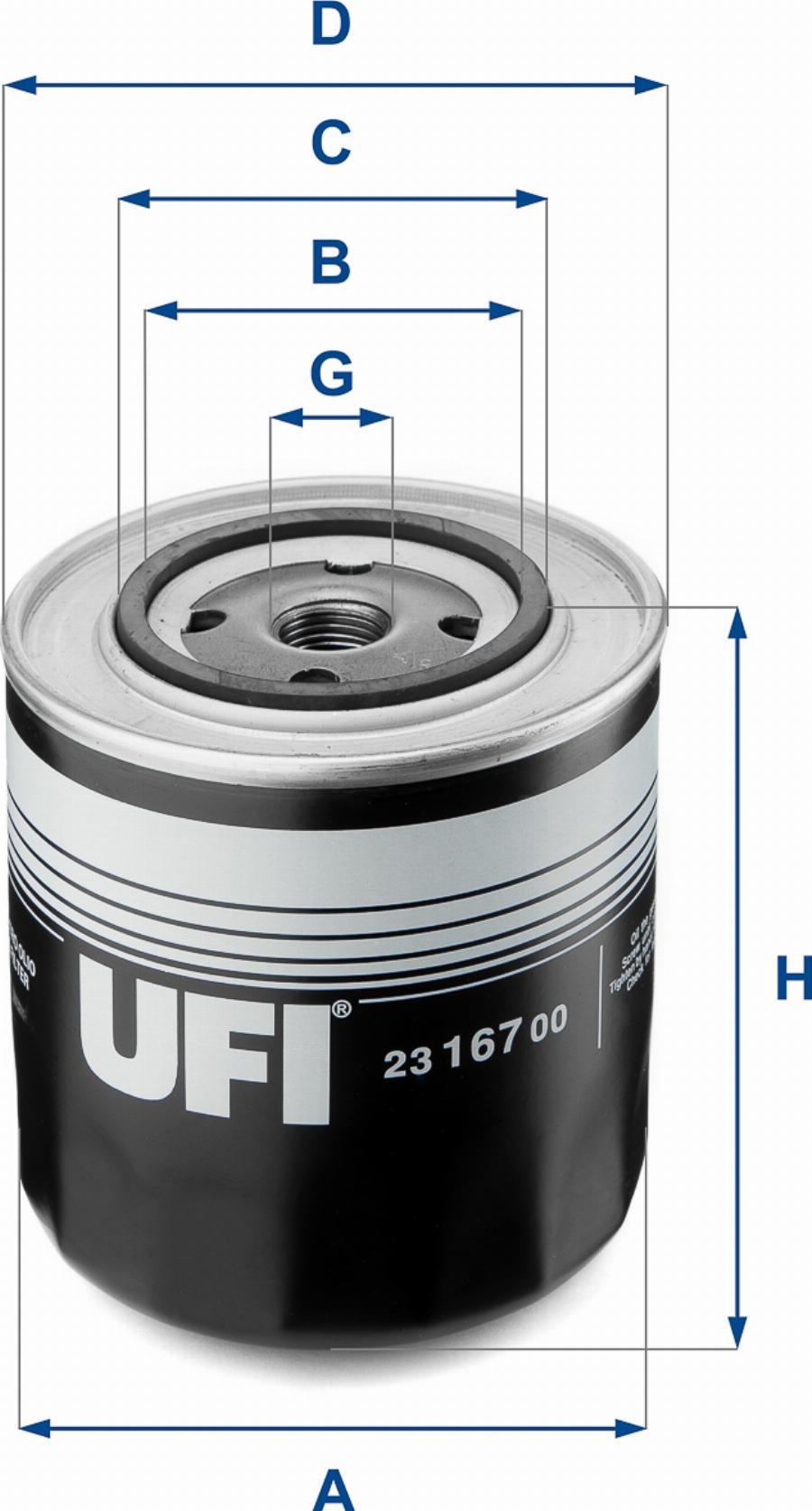 UFI 23.167.00 — Filtr oleju
