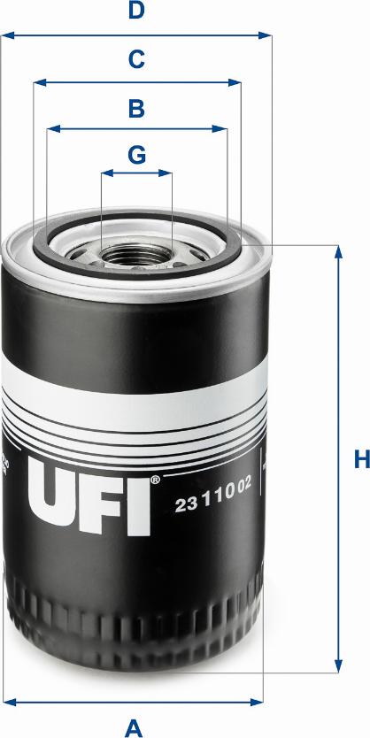 UFI 23.110.02 - FILTR OLEJU