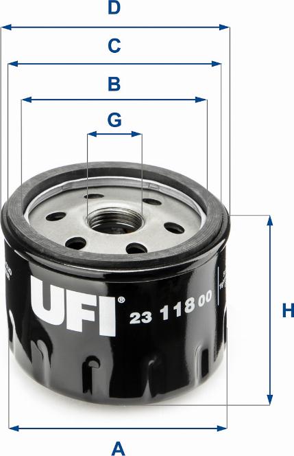 UFI 23.118.00 — Filtr oleju