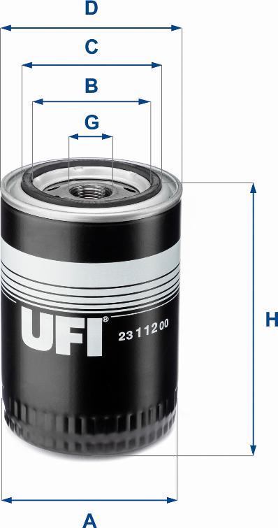 UFI 23.112.00 — Filtr oleju