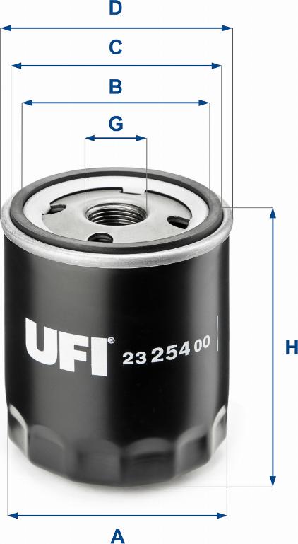 UFI 23.254.00 - FILTR OLEJU