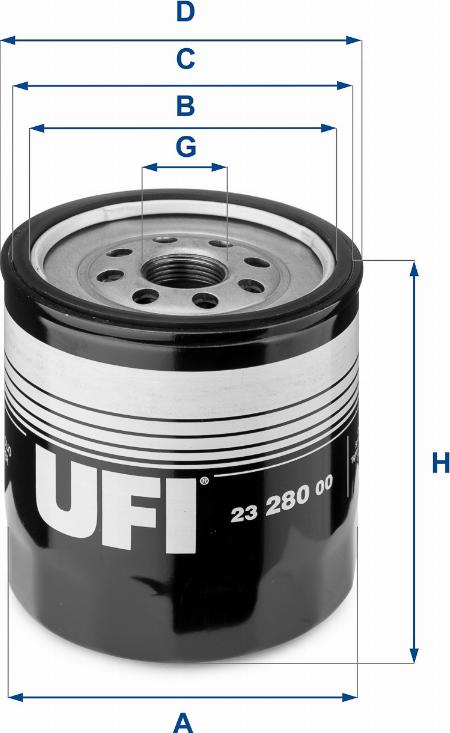 UFI 23.280.00 — Filtr oleju