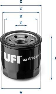 UFI 23.616.00 — Filtr oleju