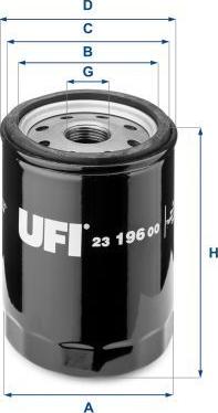 UFI 23.196.00 — Filtr oleju