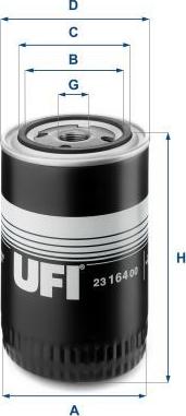 UFI 23.164.00 — Filtr oleju