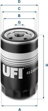 UFI 23.249.00 - Filtr oleju silnikowego usuwający cząsteczki zużycia i zanieczyszczenia z układu smarowania