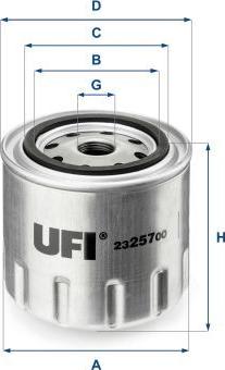 UFI 23.257.00 — Filtr oleju