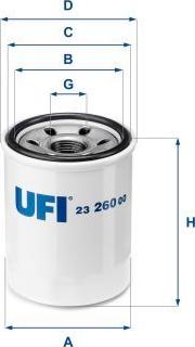 UFI 23.260.00 — Filtr oleju