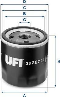 UFI 23.267.00 — Filtr oleju