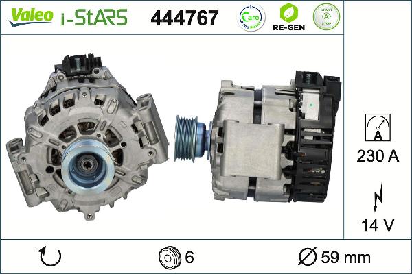 VALEO 444767 — Rozrusznikoalternator