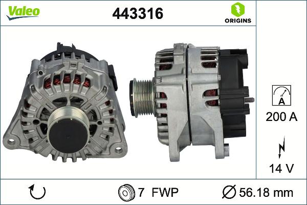 VALEO 443316 — Alternator