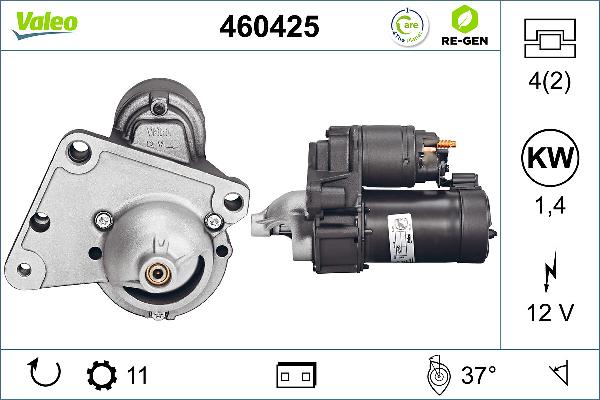 VALEO 460425 - ROZRUSZNIK PEUGEOT 107 1.4HDI 05- REGENEROWANY