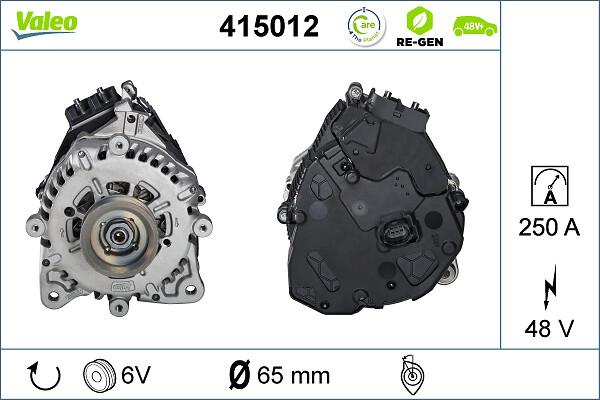 VALEO 415012 — Rozrusznikoalternator